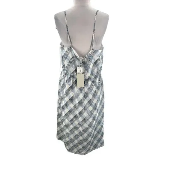 NWT Joie Abiah silk Dress porcelain plaid dress sz XL - Picture 9 of 10